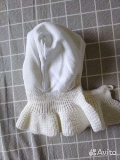 Шапка шлем с манишкой на пуговке 38-40