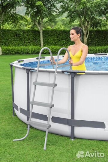 Бассейн каркасный 366*100 с лестницей,крышкой