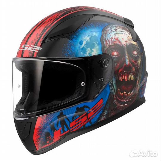 LS2 FF353 Rapid II Zombie full face helmet Красно