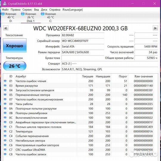 Жёсткий диск WD Red 2 тб