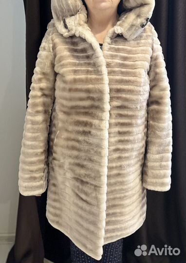 Шуба из мутона натуральный мех 50