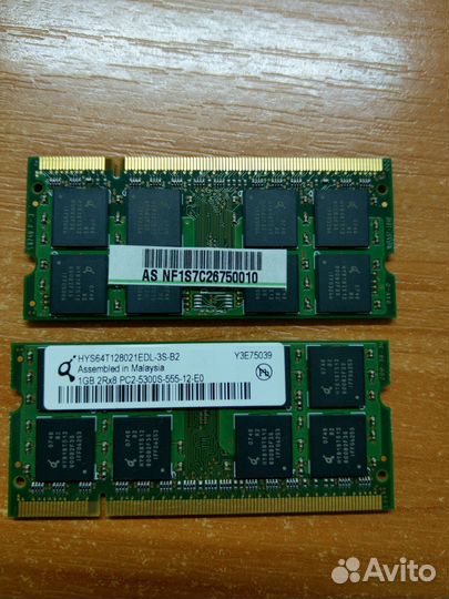 Qimonda HYS64T128021EDL-3S-B2 2х1Gb