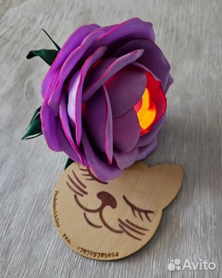 Мини светильник роза