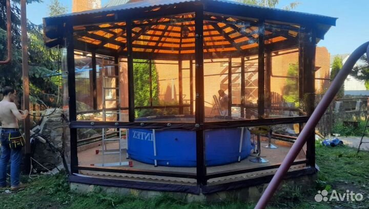 Мягкие окна для беседок кафе и ресторанов