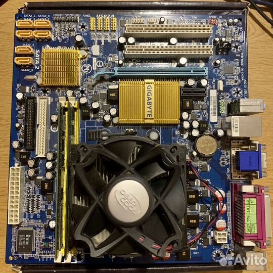 Комплект GA-MA74GM-52 + Athlon 64 X2 3800+ 2Gb