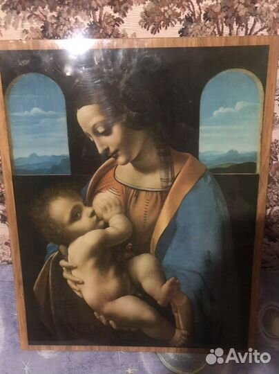 Картина мадонна на полированной доске дсп