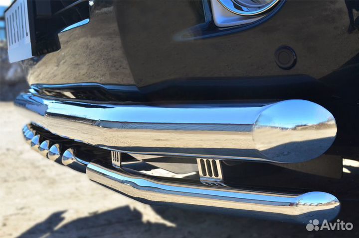 Toyota lс 200 2012- Защита переднего бампера+зубы