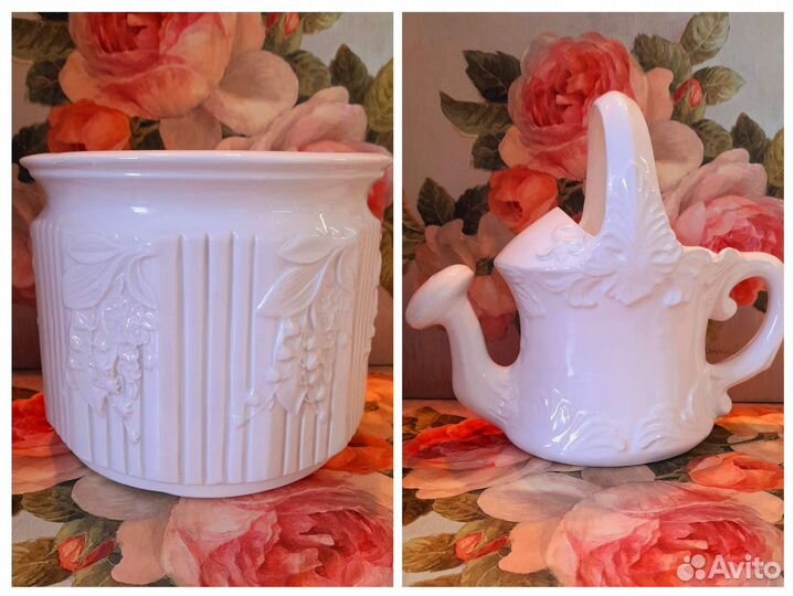 Кашпо и леечка винтаж Италия