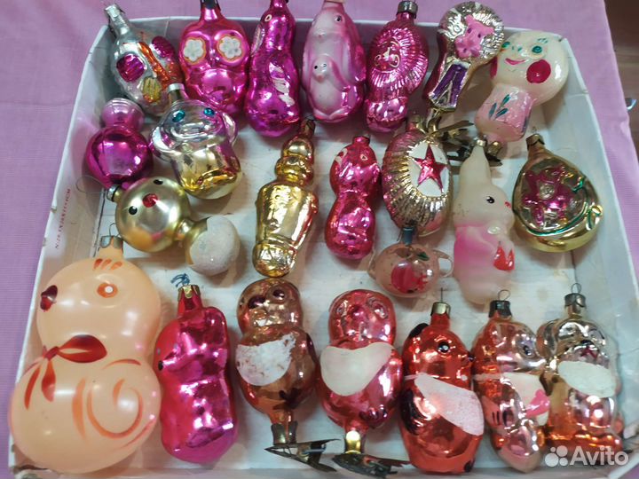 Елочные игрушки СССР стекло