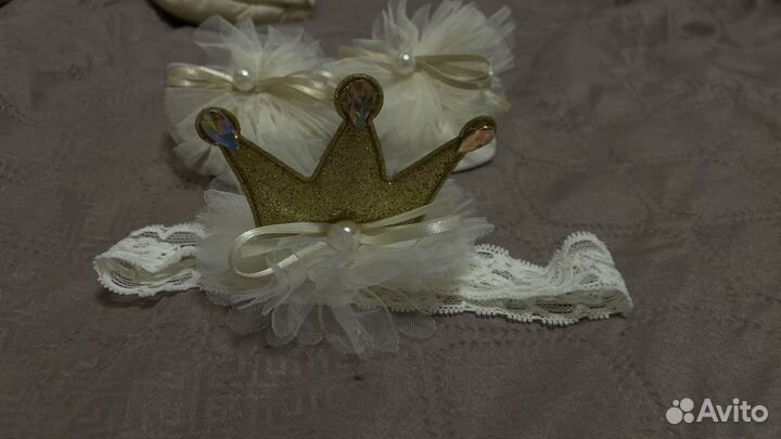 Повязка для волос и пинетки