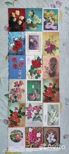 Открытки СССР, Цветы подписаны.Четвёртая часть