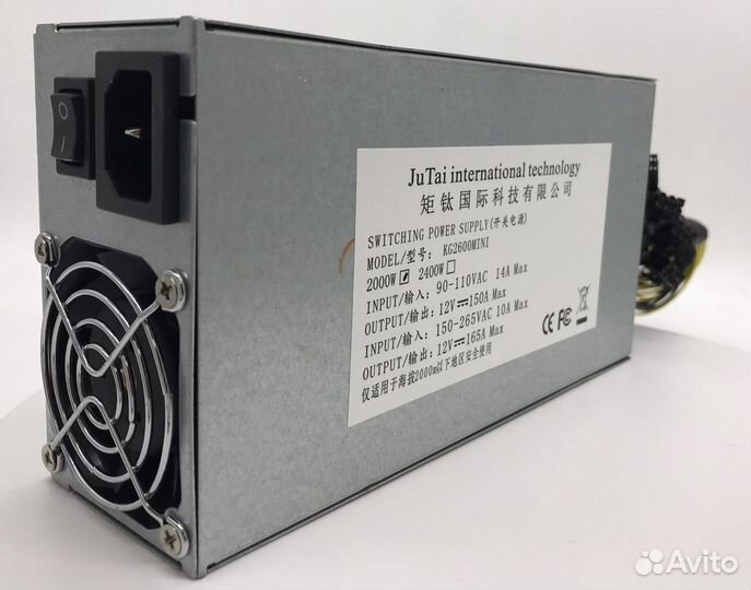 Блоки питания 2000 Ватт для асика S9, L3+, Z15