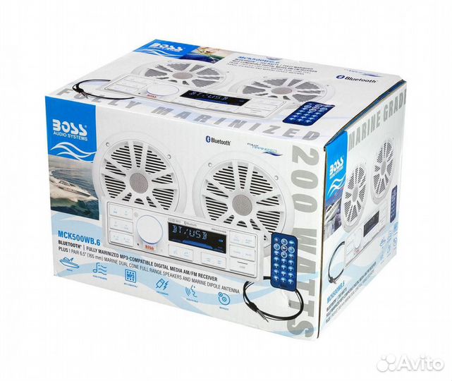 Морская аудиосистема 1DIN boss MCK500WB.6 (комплек