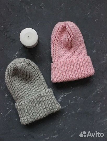 Вязаная шапка из толстой пряжи