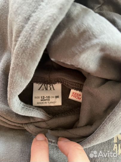 Толстовка худи zara 86 утепленная