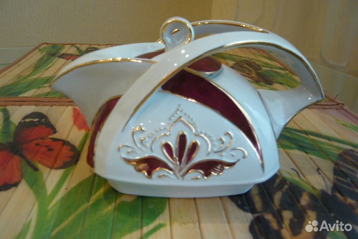 Самовар фарфоровый, модель N 5, бордо