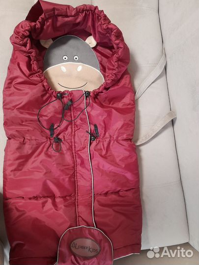 Зимний конверт в коляску на овчине leader kids