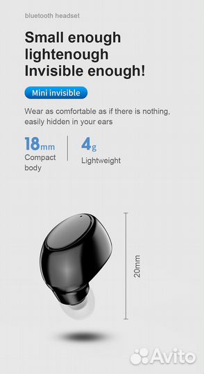 TWS X6 Mini (Новые. Bluetooth 5.0 наушник)