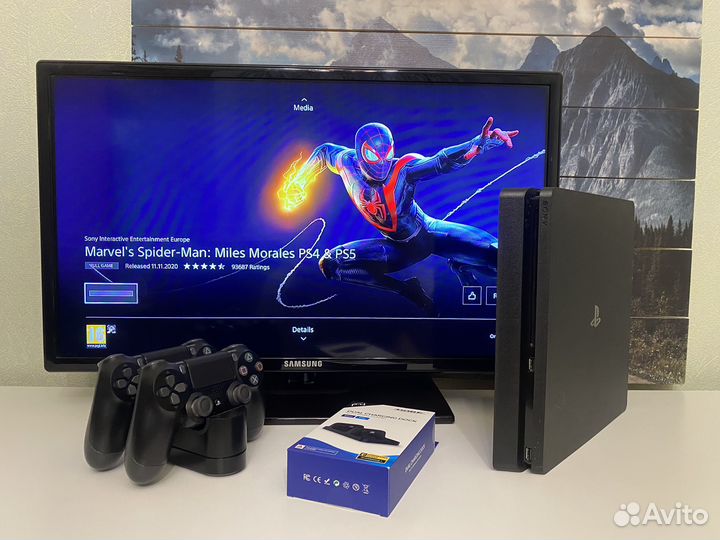 Sony playstation 4 Slim PS4 (600 игр в комплекте)