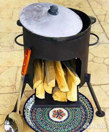 Казан чугунный Узбекский + печь+ ляган + капкир