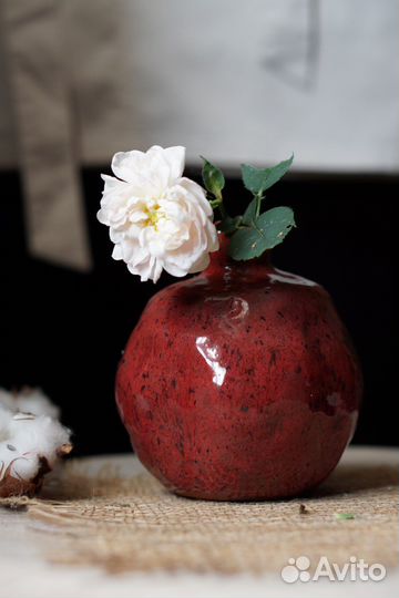 Гранат керамика, ваза, ручная работа