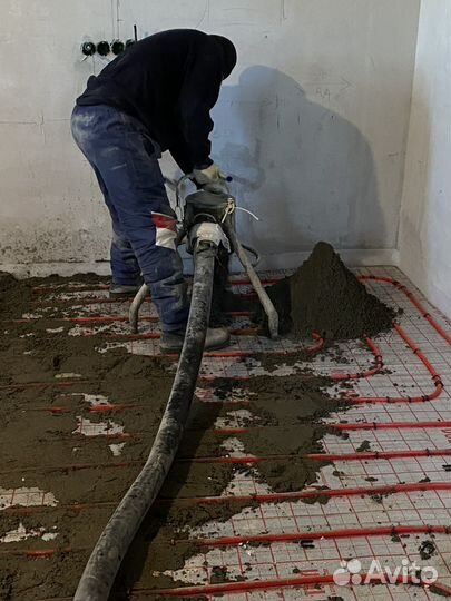 Полусухая стяжка пола за 1 день