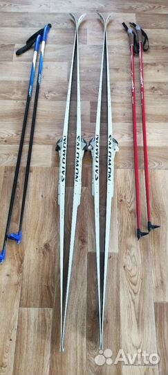 Лыжные ботинки, палки и лыжи 191 см
