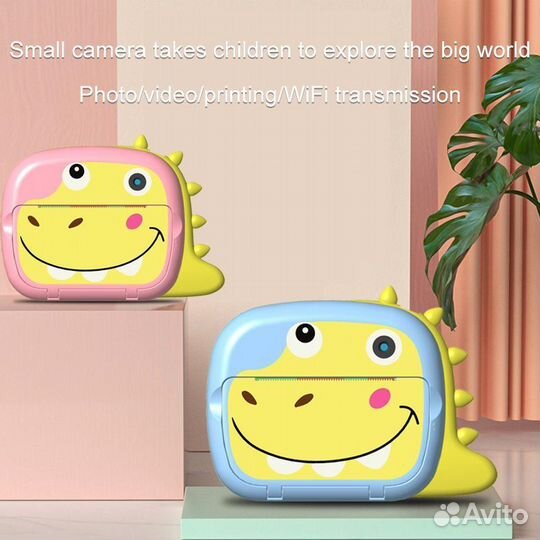 Детский Фотоаппарат моментальной печати Динозавр