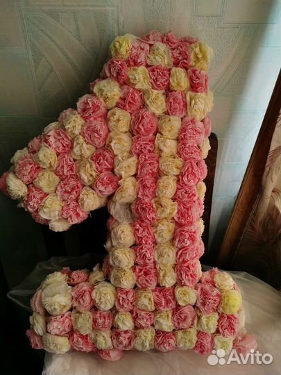 Цифра на годик девочке, гирлянда happy birthday