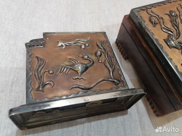 Зажигалка настольная и короб 