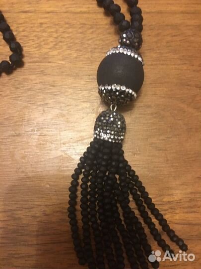 Колье бусы с подвеской украшение натуральный м-л