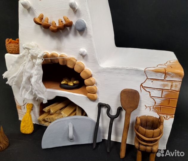 Сувенирная керамика подсвечник русская печь