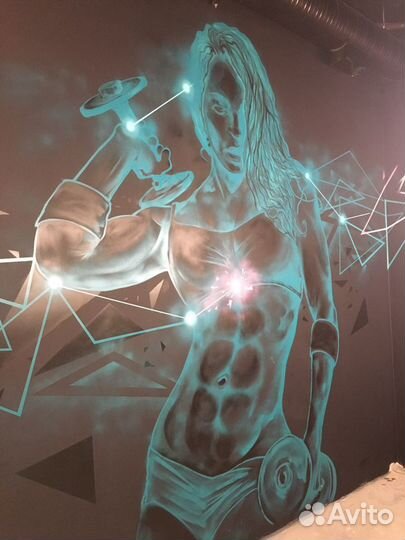 Роспись стен, граффити, стрит-арт, дизайн,интерьер