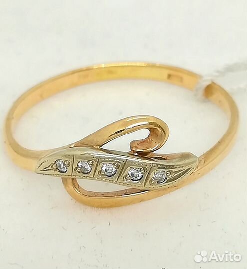 Кольцо / размер 18 / 1,73г / Золото585 / бриллиант