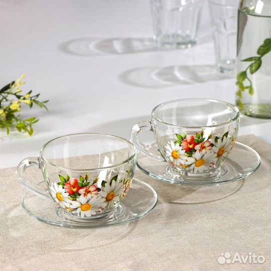 Набор чайный «Ромашковое поле», 200 мл, в чемоданч