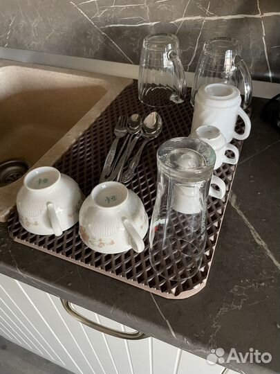 Коврик для кухни, коврик для посуды, Коричневый