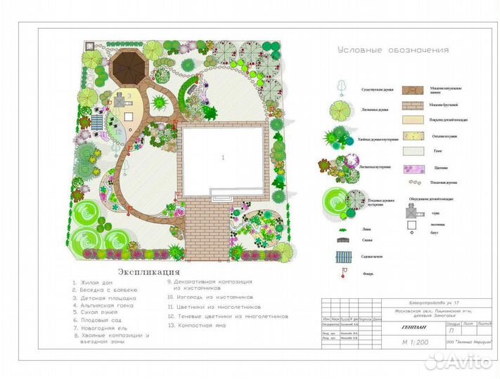 Ландшафтный проект 10 соток участка \ Проект №633