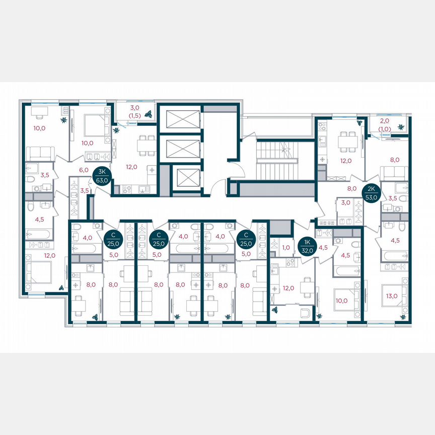 Квартира-студия, 25 м², 17/26 эт.