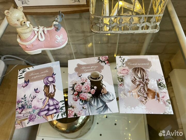 Мини-открытки новые разные