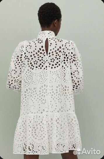 Платье короткое кроше H&m белое Xs