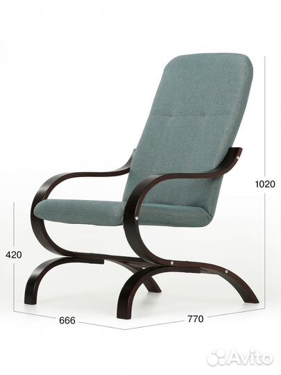 Кресло для отдыха Beneli лидер, Зеленое, рогожка