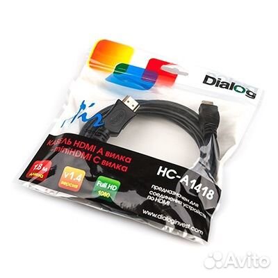 Кабель hdmi v1.4b hdmi A - Mini hdmi C 1,8м Dialog