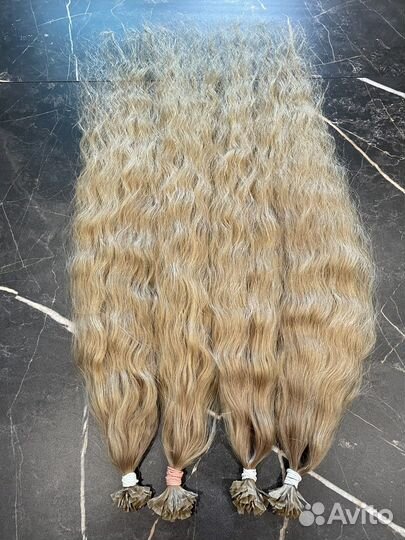 Волосы для наращивания блонд 60 см 70 см 80 см