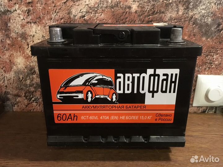 Аккумулятор Автофан 60ah 470A (EN) 12B/Ca/Ca пряма