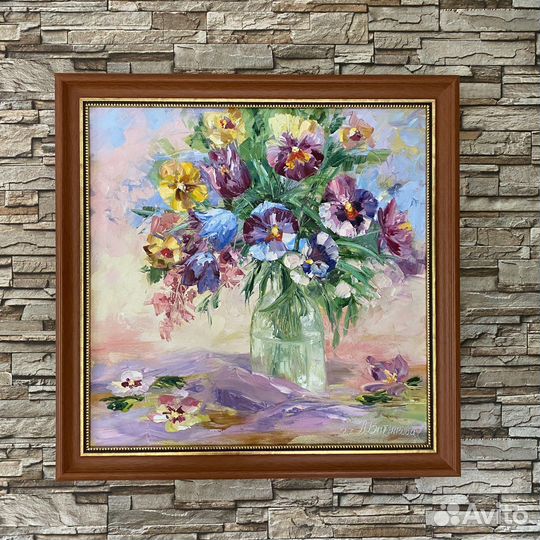Картина маслом с цветами