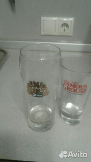 Стаканы от виски и пива