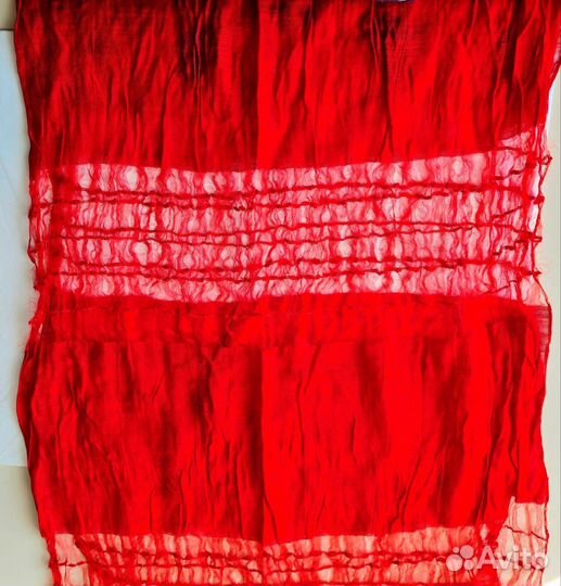 Шарф женский легкий красный