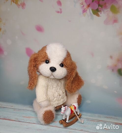 Вязаная собачка Спаниэлька