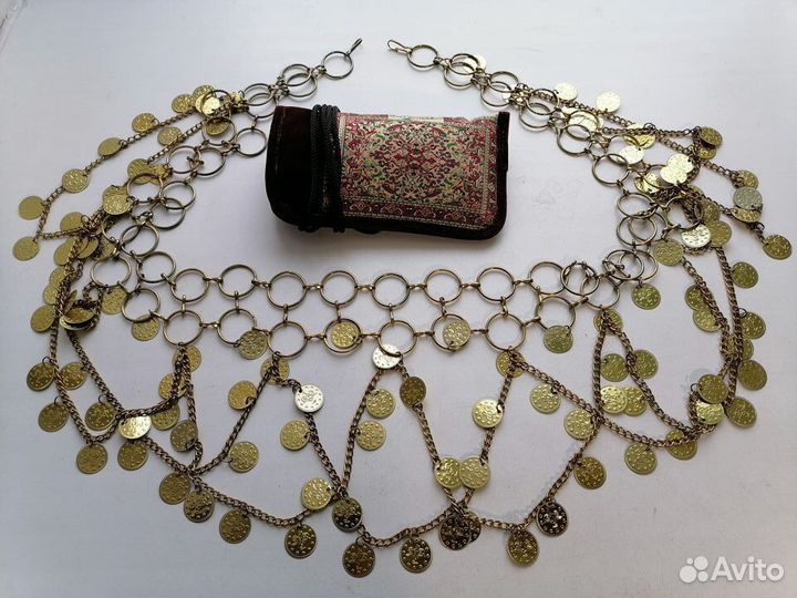 Набедренный пояс с монистами для танца живота