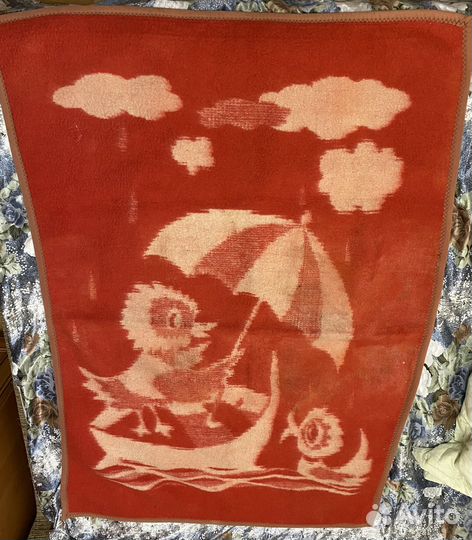 Детские одеяло шерсть СССР и пододеяльник